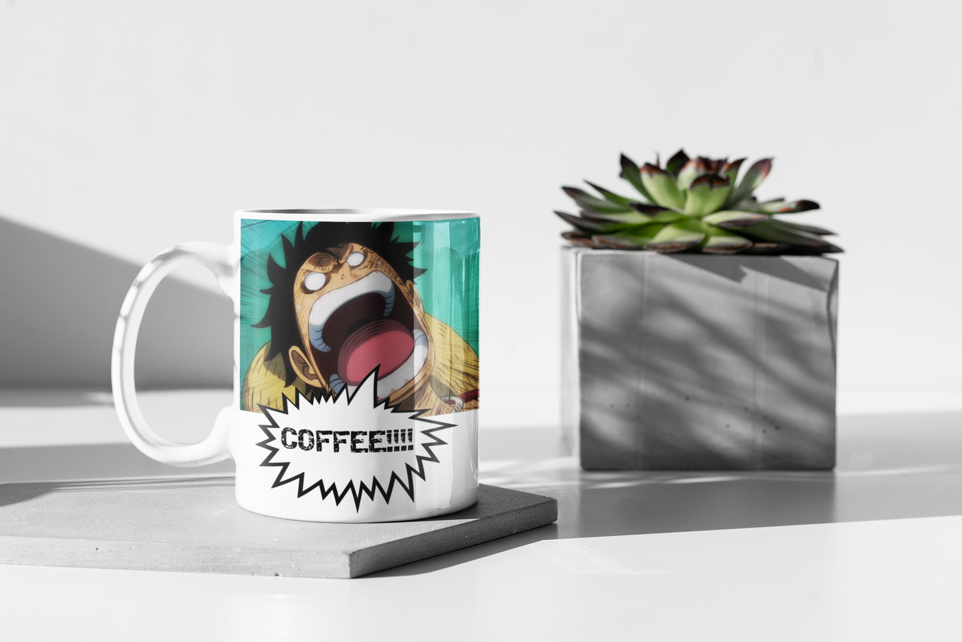 Taza de café de una pieza de Monkey D Luffy