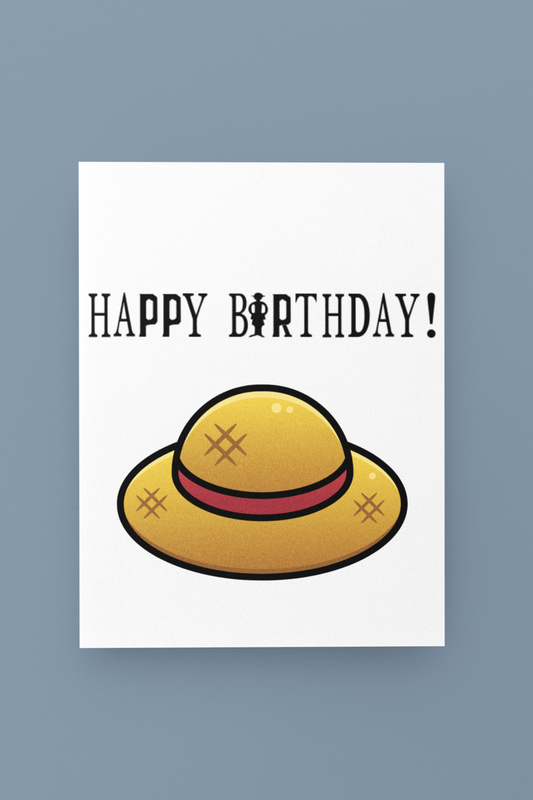 Strawhat Happy Birthday Greeting Card